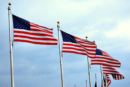 Bandera, banderas, American, Unidos de América, Estados, vuelo, que sopla