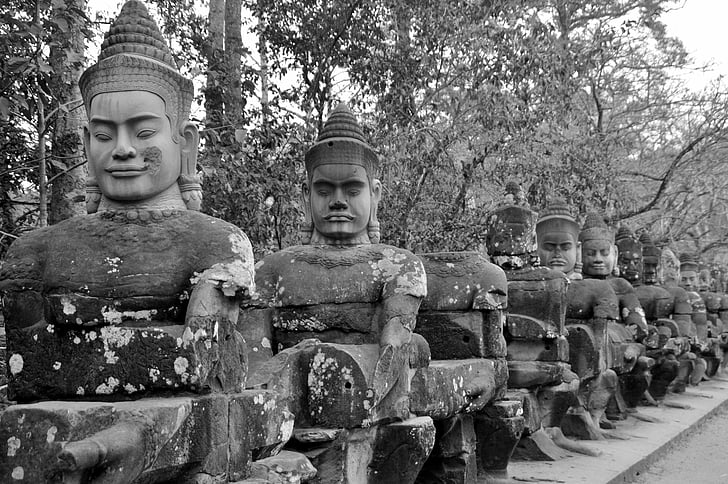 Kambodja, Angkor, templet, historiskt sett, Angkor wat, Asia, tempel komplex