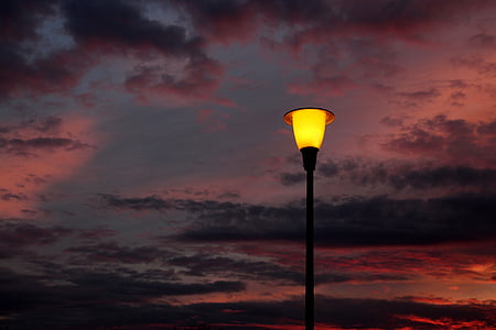 matahari terbit, lentera, langit, merah, awan, Bagus, lampu listrik