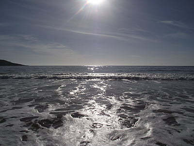 oceà, Mar, platja, sol, navegar per, l'aigua, horitzó