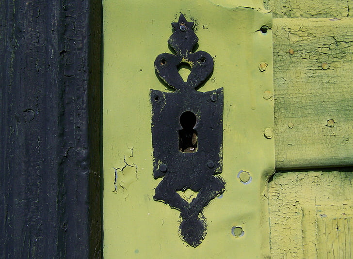 lama zárcímke, kuno, ternoda, pintu, Close-up, logam, penuh frame