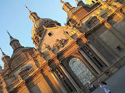Zaragoza, Spania, Sommer, katedralen, basilikaen