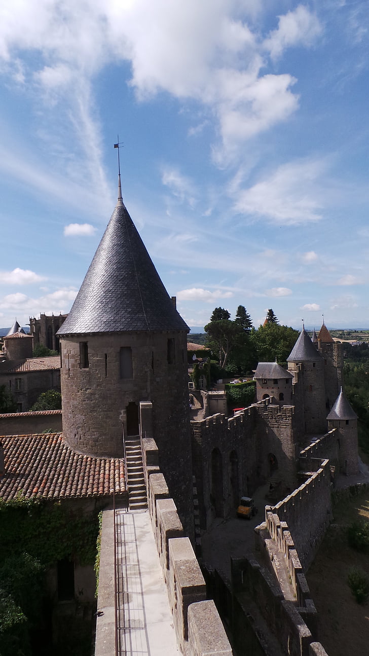 Carcassonne, pils, Francija, arhitektūra, tornis, viduslaiku, UNESCO
