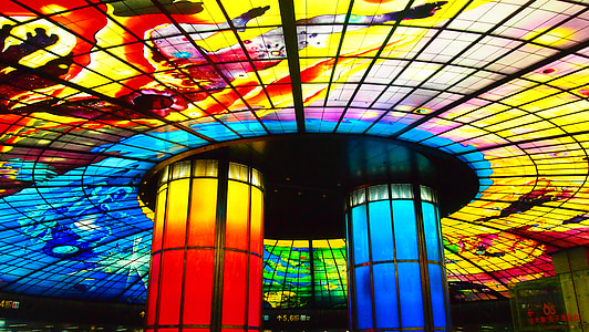 Formosa station, Taiwan, farve, skønhed, dekoration, design, metro station