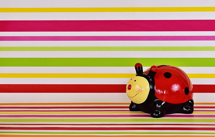 Ladybug, Figura, gărgăriţă norocos, drăguţ, distractiv, colorat, Red