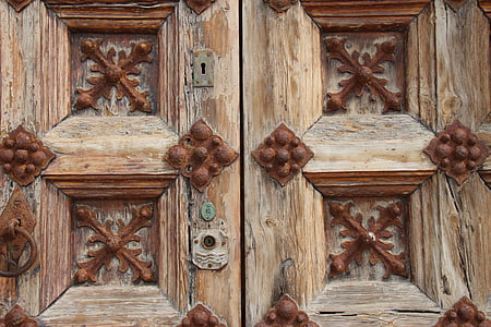 Старая дверь, двери, ворота, Замок, доступ к
