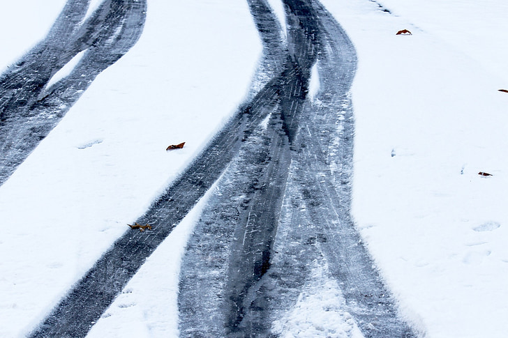 wheel marks, tire marks, snow, cold, pattern, tread, season