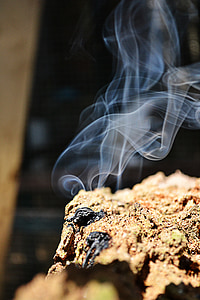 savua, Kirjaudu tuleen, palo, vanha log, savu vaikutus, sininen savu