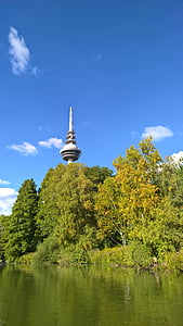 Tyskland, Baden württemberg, Mannheim, Luisenpark, landskapet, himmelen, blå