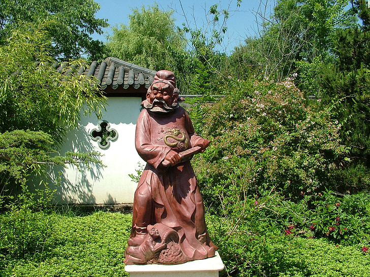 kép, kínai, kert