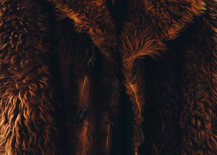 brown, sheepskin, coat, fur, hair, clothing, fashion