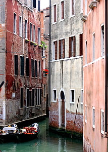 Veneţia, Italia, canal, gondole