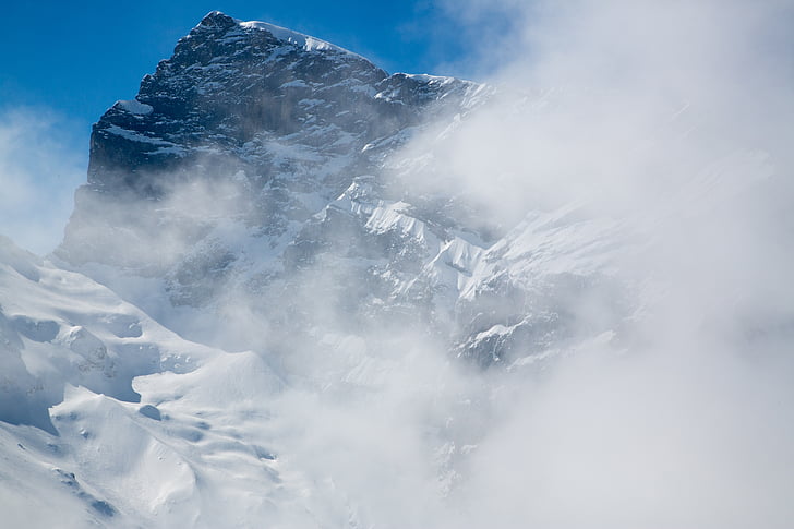 fjell, imponerende Titlis, Sveits, fjell-landskap, snø, isbre, alpint