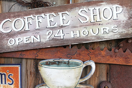 botiga de cafè, cafè, signe, cafeteria, cafè exprés, marró, cafeïna