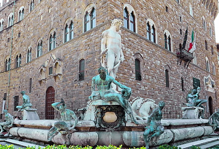 Taliansko, Toskánsko, Florencia, fontána, Neptún, Pierre, bronz