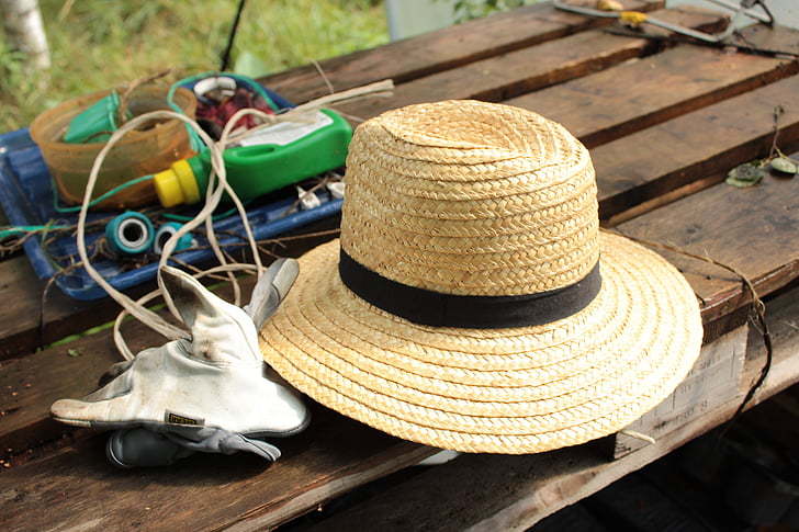 garden, hat, straw hat