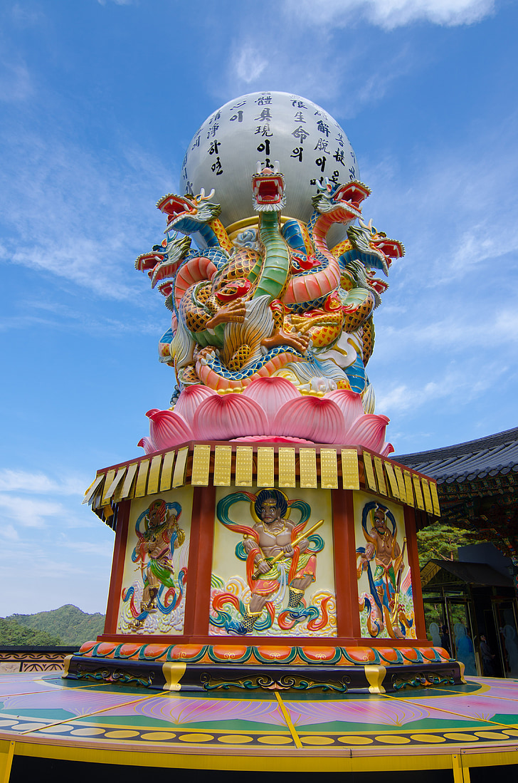 Korejas Republika, danyang, templis, sadaļa, guinsa, pūķis, yongtap