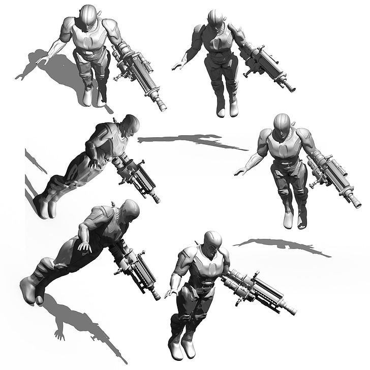 cyborg, bio mechanics, render, 3d model, tonal values