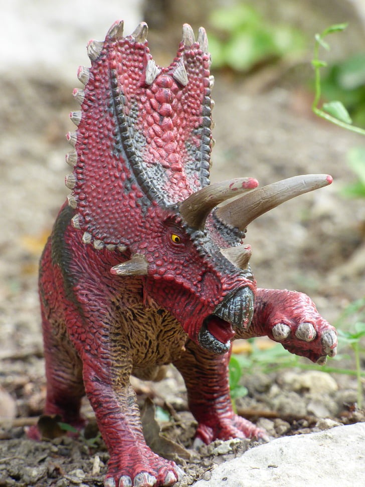 pentaceratops, 공룡, 선사시대, 장난감, 게임, 작은 입상