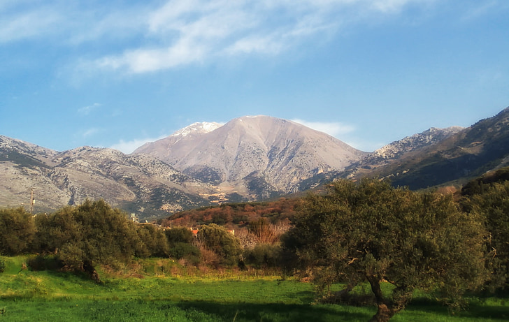 crete, landscape, scenic, mountains, forest, trees, nature