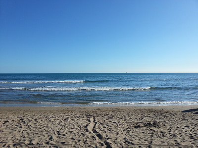 Beach, morje, pesek, sredozemski