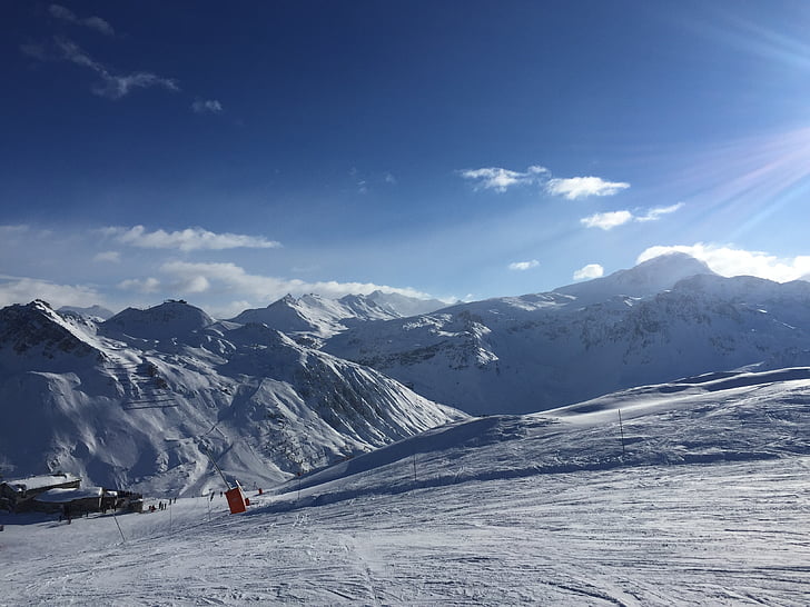 muntanya, neu, pistes d'esquí, pista, Alps