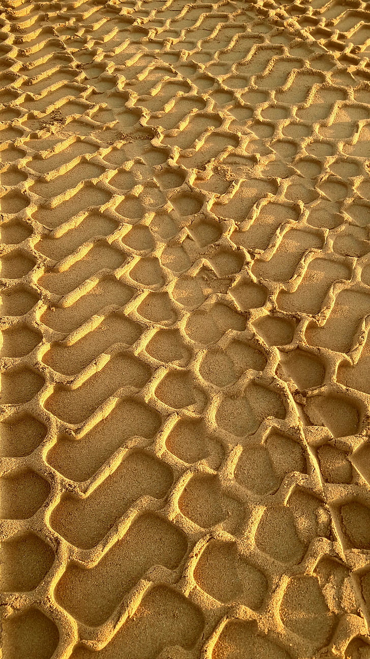ελαστικών κομματιών, Άμμος, ίχνη, κομμάτι ελαστικού, όχημα μονοπάτι, μοτίβο, Επανεκτύπωση