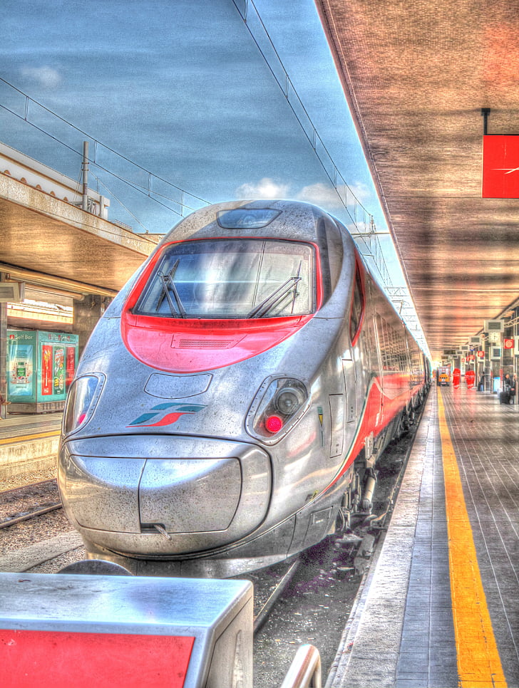 toget, Italien, HDR