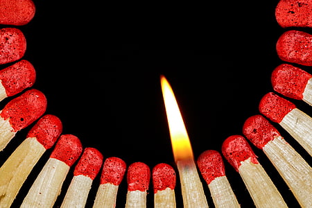 match, flame, lighter, matches, sticks, match head, wood