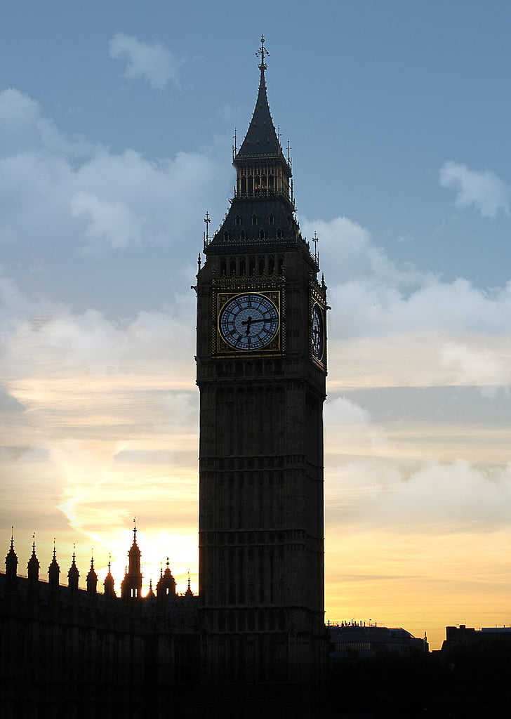 Anglija, London, debesis, arhitektūra, tornis, mākoņi, ēka