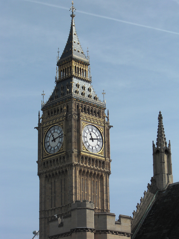 de Big ben, Londen, Engeland, Verenigd Koninkrijk, Westminster, gebouw, toren