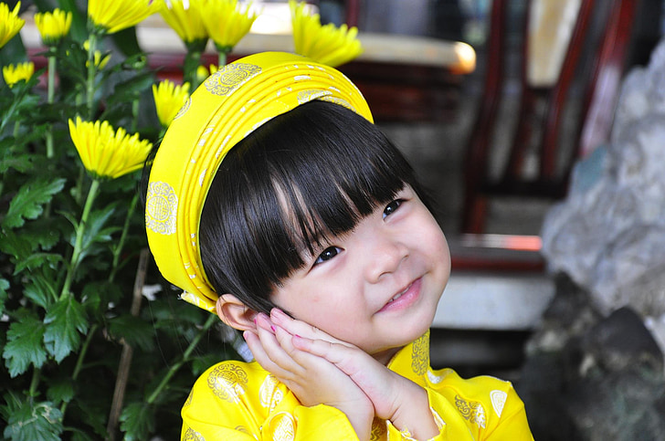 enfant, jeune fille, asiatique, modèle, traditionnel, gens, Asian Ethnicity
