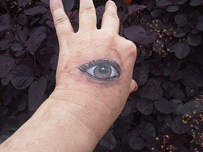 Body-painting, Hand, Malerei, Finger, malte, Kunst, Auge