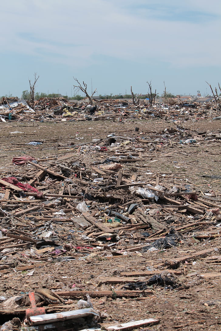 Tornado, iznīcināšana, Meija, Oklahoma, katastrofa, drupas, dabas katastrofas