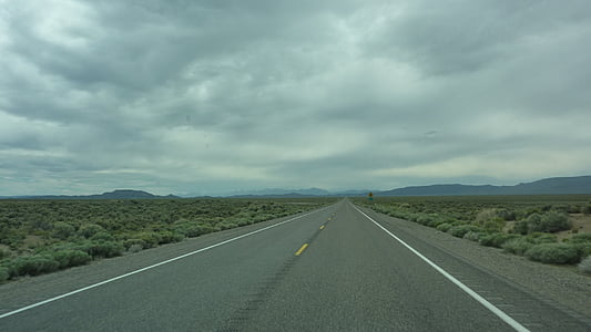 美国, 内华达沙漠, 假日, 无尽的路