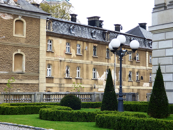 palatset, slott, Pszczyna, Polen, renässansen, museet, Park
