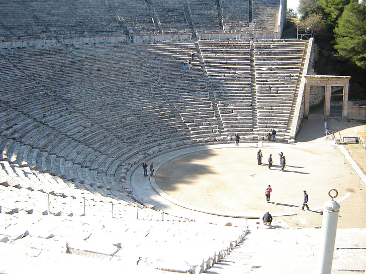 Epidauro, Anfiteatro, Teatro, Grécia, Grego, antiga, arquitetura