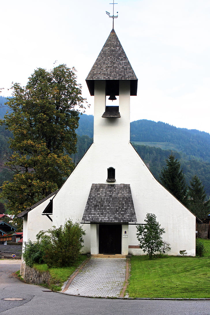 templom, vallás, hisz, evangélikus templom, Ramsau, Felső-Bajorország, Christen