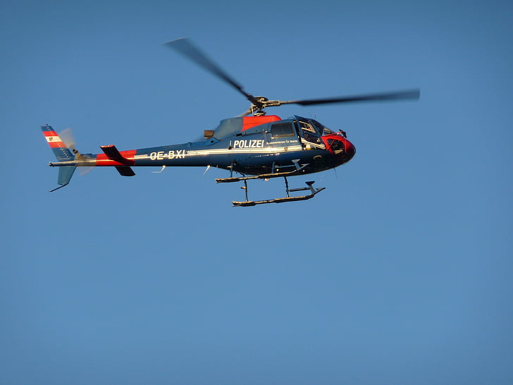 helicóptero de la policía, helicóptero, uso, volar