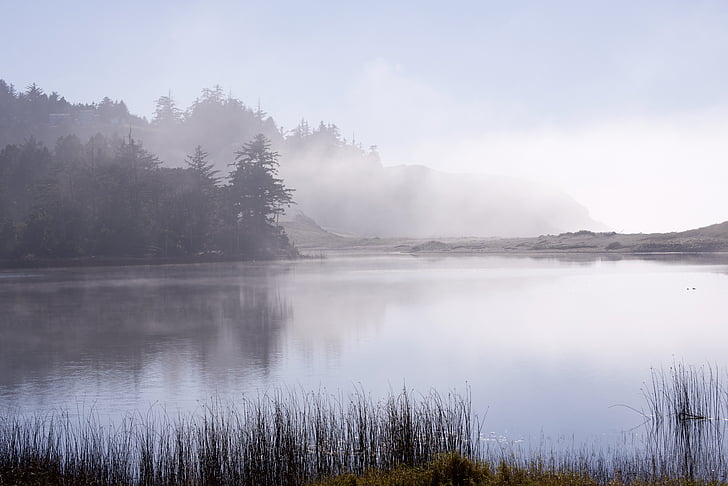 sjön, Oregon, dimma, garnisonen sjö, Port orford, Amerika, USA