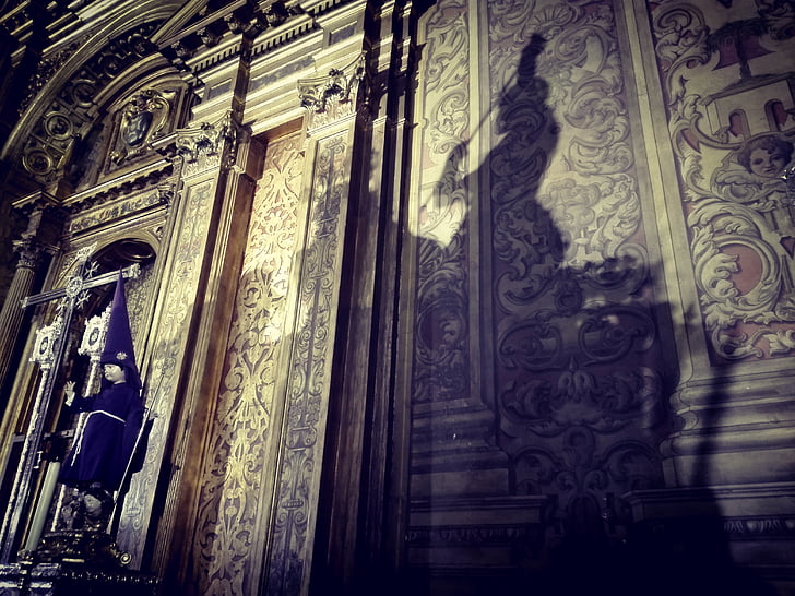 sombra, efecto de la luz, Iglesia, Parroquia, pared, Templo de, religión
