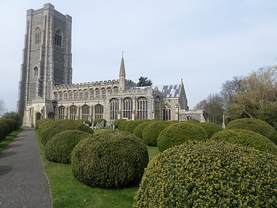 Lavenham kyrka, Domkyrkan, kyrkan, idegranar, Topiary