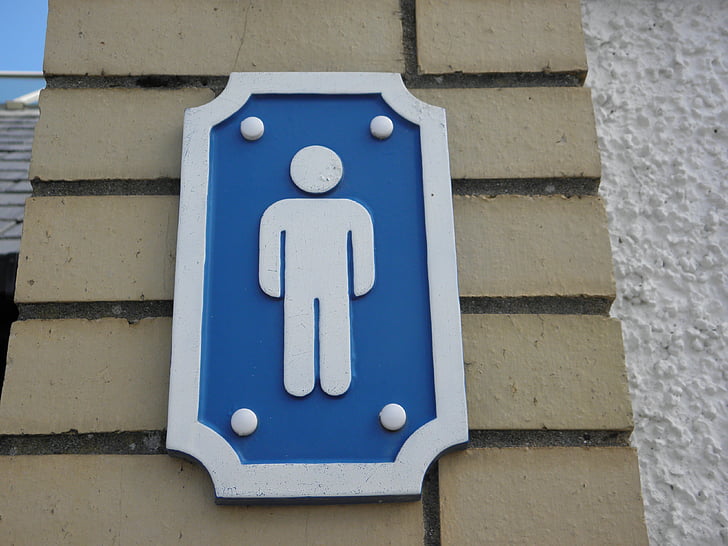 WC-k, férfiak, fürdőszoba, férfi, ember, vécé, ikon