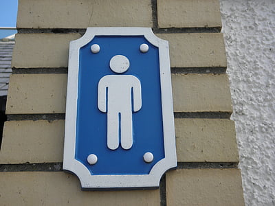 toaletter, menn, bad, mann, mann, toalett, ikonet