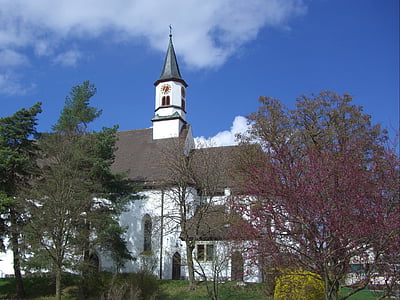 Leonhard-templom, templom, Leonhard, Langenau, épület, építészet, Steeple