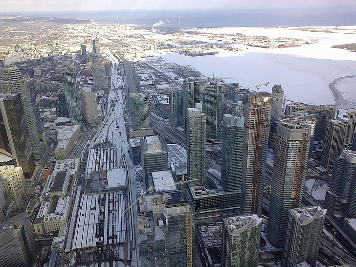 Toronto, staden, skyskrapa, höjd, skyskrapor