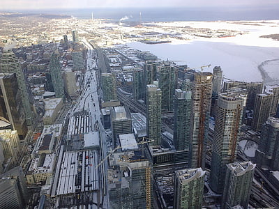 Toronto, ciudad, rascacielos, altura, rascacielos