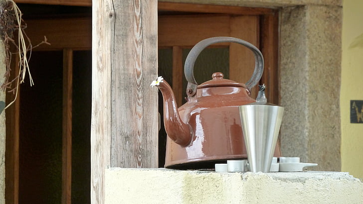 vandens Boileris, puodą, žvakė, atmosferos, virdulys, arbatos virdulys, Arbatinukas