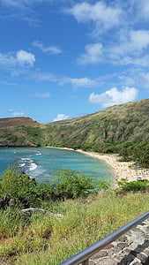 Oahu, Strand, Wasser, Berge, Sommer, Urlaub