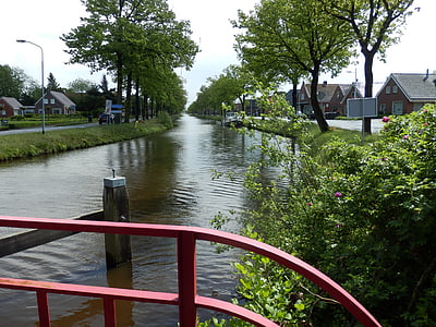 kanal, Bridge, Amsterdam, sekundär kanal, Nederländerna, vatten, humör